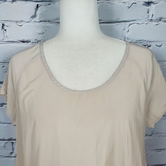 Joie Nude Silk Short Sleeve Blouse - Picture 4 of 5